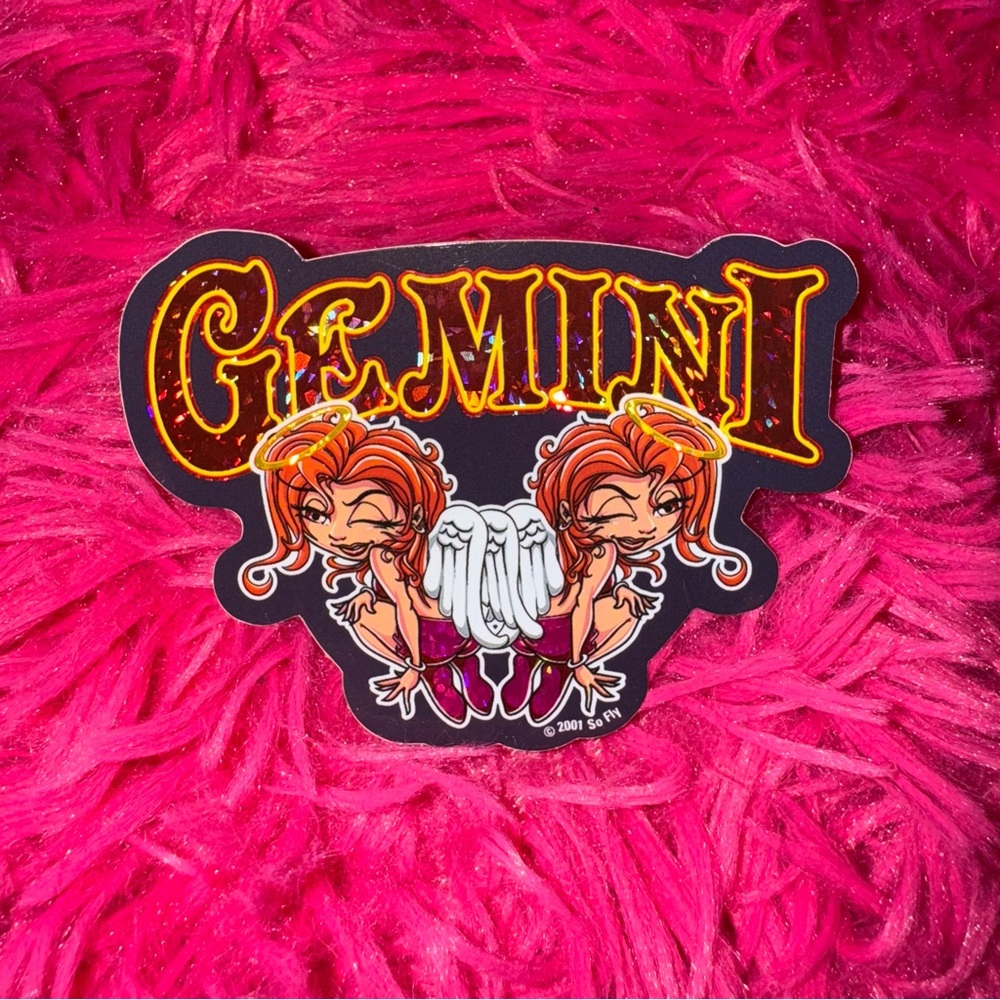 vintage gemini twins vending machine sticker